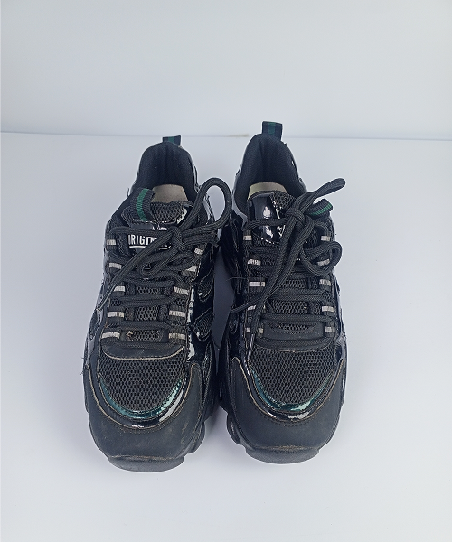 Cage-Style Chunky Sneakers – All Black Patent - Image 6