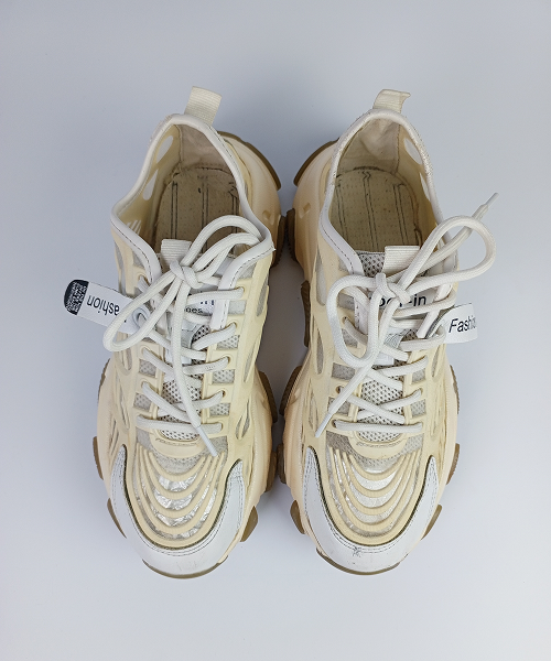 Cage-Style Mesh Chunky Sneakers – Cream & White - Image 6