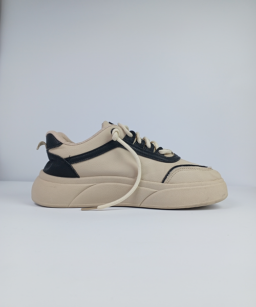 Chunky Casual Sneakers – Cream & Black - Image 4