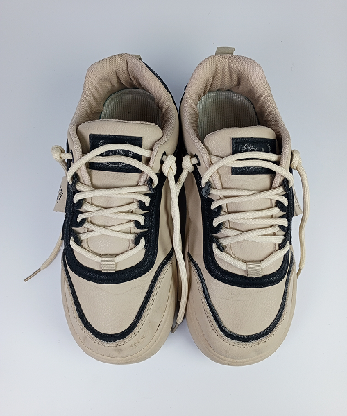 Chunky Casual Sneakers – Cream & Black - Image 6
