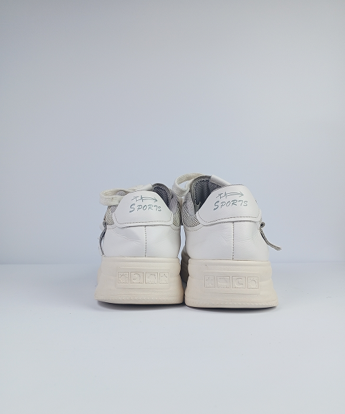 Double-Stack Platform Sneakers – White with Mesh Panel - Image 5