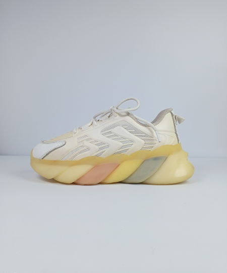 Rainbow Jelly Sole Chunky Sneakers – White Mesh