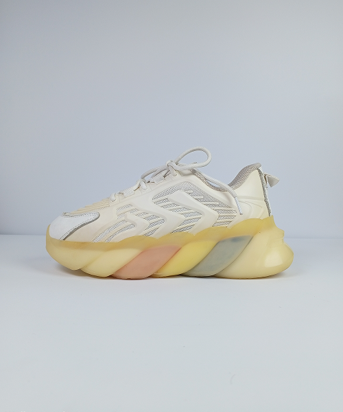 Rainbow Jelly Sole Chunky Sneakers – White Mesh