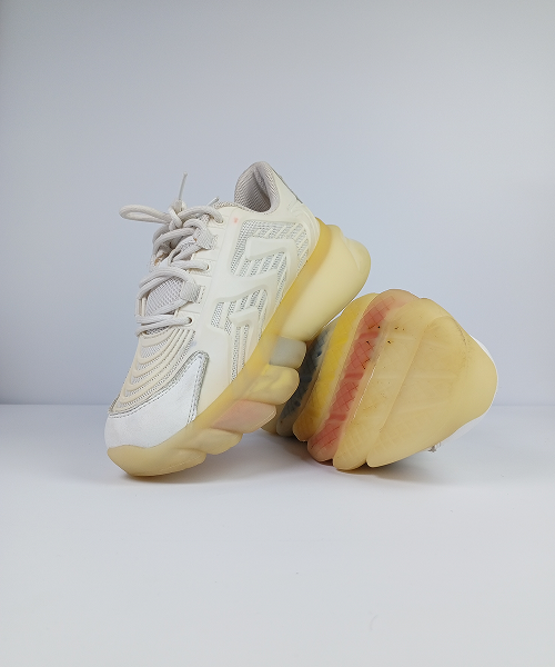 Rainbow Jelly Sole Chunky Sneakers – White Mesh - Image 2