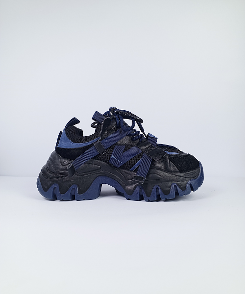 Rugged Street Sneakers – Black & Navy - Image 3